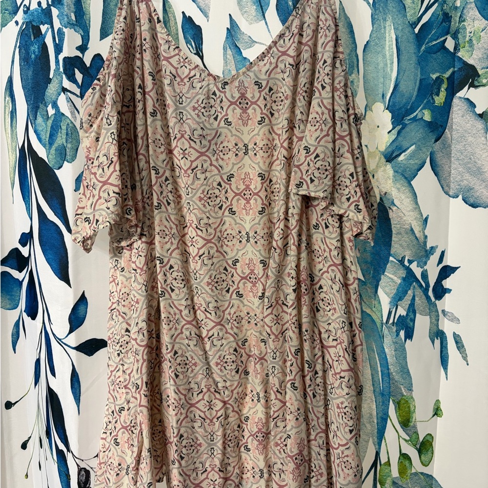 Bohemian Patterned cold Shoulder Top